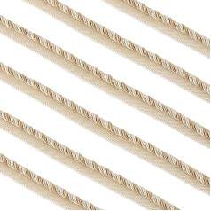 letsinstyle 12.5 Yards Twisted Lip Cord Trim 0.24 Inch Twisted Decorative Cord Rope for DIY Work Twist Trims Cords Rope for Home Decor Tieback for Upholstery Curtains