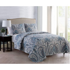 VCNY Home Lawrence King Damask Bedding Set 3-Piece Blue