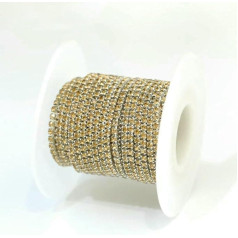 1m/lot Rhinestone Chain Flat Back Silver Claw Rhinestone Trim Crystal for DIY Handmade Sewing Trim Applique Craft Decor Crystal Yellow SS6 2.0mm 1 Meter
