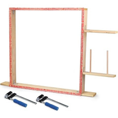 JTVTW Tufting Frame for Electric Carpet Tufting Machine Wood with Clamps (90x90cm)