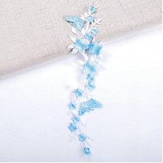 Rosen-Blumen-Schmetterlings-Patch, bestickte Applikation, bunte Blumen-Aufnäher zum Aufbügeln, DIY, Nähen, Kleidungsstück, Kleidung, Aufkleber, Dekoration