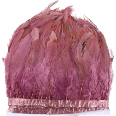 10 m langes natürliches Hahnfeder-Band, 10–15 cm, schwarzes Federband, dekoratives Zubehör, 05 x 10 m