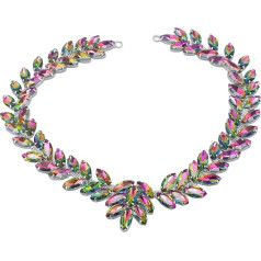 3.5 x 44.5cm Large Rhinestone Flower Marquise Shape Sewing Embellishment for Clothes Glitter Glass Rhinestones (Flame Color)