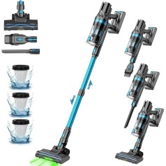 Cordless Vacuum Cleaner, Powerful Battery Vacuum Cleaner 70 Min/45 KPA/550 W, Stick Vacuum Cleaner with LED Display, Green Light, Anti-Tangle, Dirt Detection, for Carpets, Pet Hair and Hard Floors