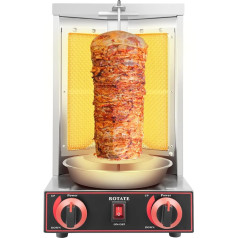 Doner Grill Table Grill 3 kW, 360° Rotisserie Gyros Grill Made of Stainless Steel, Electric Barbecue for Doner, Electric Doner Kebab Machine, Chicken Grill, BBQ Vertical Grill Machine for Home