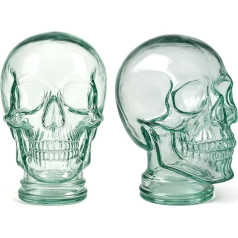 Decorative Mannequin Head, Recycled Glass Head Display for Glass Accessories, Hat Stands, Caps, Helmets and More, Made with Recycled Glass. (SKULL)