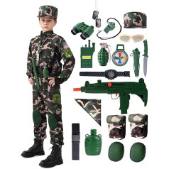 Spooktacular Creations Soldier Costume for Kids Boys Halloween Dress Up Role Play Carnival Cosplay