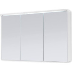 Stella Trading TWO Bathroom Mirror Cabinet with LED Lighting in White - Bathroom Mirror Cabinet with Lots of Storage Space - 100 x 68 x 22.5 cm (W x H x D)