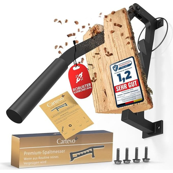 Manual Wood Splitter - Extra Robust Wall Wood Splitter for Kindling & Firewood - Hand Log Splitter - Wood Splitter for Safe Wood Splitting Indoor & Outdoor - Includes Instructions (English language not guaranteed)