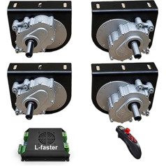 4WD 1000W Motor Kit 4 Brush Geared Motors 75RPM 120RPM Controller for Trolley Lawn Mower Wheelbarrow Trolley (Bracket and ESC Small, 1000W Kit Max Speed 120RPM)