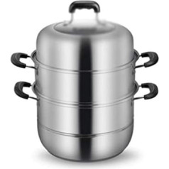 Generisch Stainless Steel Thickened Stockpot, Stainless Steel Binaural Pot Household Steamer Cooking Pot Gas Induction Cooker Steamer