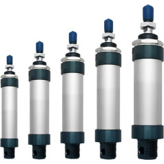 Druckluftzylinder, Doppelzylinder, Druckluftzylinder, Mini-Bohrung 16/20/25/32 mm, 40 mm, Hub 25/50/75/100, 200 Einhebel (450 mm Stroke, Bore 20 mm)