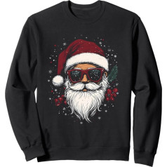 Cool Santa Claus with Sunglasses Christmas Sweatshirt, black