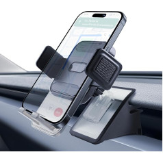 Mobile Phone Holder for Tesla Model Y 2025 and Model 3 2024-2025, 360° Rotating Ventilation Slots, Mobile Phone Holder, One Button Release for iPhone, Samsung, Android Mobile Phones and More