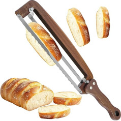 Bread Slicer for Homemade Bread - Adjustable Wood Sourdough Knife with Thickness Adjustment, Crispy Sourdough Bread and Baguette Cutting Tool Ambidextrous