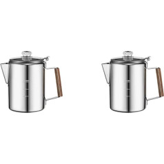 2 x Coffee Percolators Camping Percolator Coffee Pot Stainless Steel Coffee Maker Camping Outdoor 9 Cups