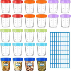 Small Plastic Containers with Lids 120ml Small Food Containers with Lids in 6 Colors Graduation Food Storage Pots for Sauce, Snack, Yogurt, Reusable and