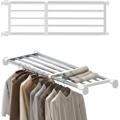 Hershii Tension Shelf Expandable Rod Closet System Heavy Duty Clothes Hanger Adjustable DIY Storage Organizer Shoe Rack