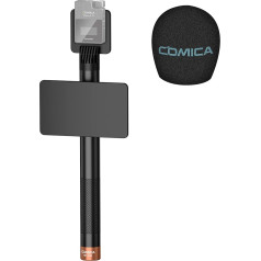COMICA HR-WM Interview Handheld Adapter for Rode Wireless GO/BoomX-D/D Pro/BoomX-U Wireless Lavalier Microphone, Microphone Grip for Messages, TV Interviews and Video Recording etc (with Windbreak)