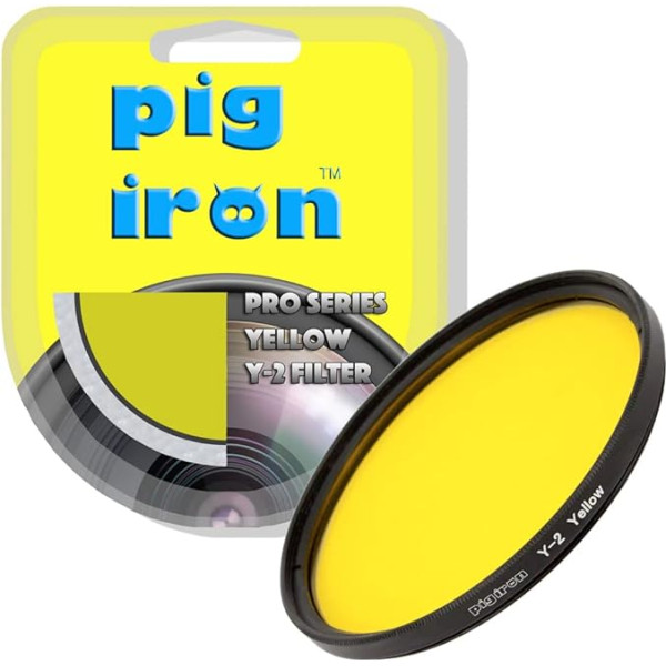 Pig Iron Yellow Y2 Pro Filter 37mm Contrast Booster for Black and White Photography Special Effects Camera Lens Filter