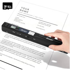 Mini Scanner Portable A4 Images Scanner A4 Size 900 DPI JPG/PDF Formats LCD Display Black