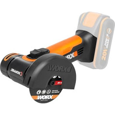 WORX WX801.9 Mini Cordless Angle Grinder Chopper 20 V - Compact Grinder with Narrow Body, for Grinding & Cutting, Ideal for Metal, Tiles, Plastic - Without Battery & Charger, Black, Orange