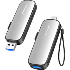 GiGimundo External SSD 512GB with up to 1073MB/s USB Flash Drive, External Hard Drive with Dual USB C + USB A USB Stick 3.2 Gen2 Portable SSD for iPhone 15/16/17/PS4/Android Phone/Tablet/Laptop/Mac