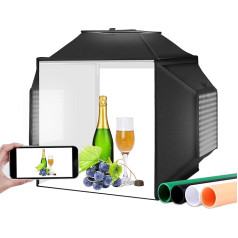 PULUZ Upgraded Portable Photo Studio Light Box, 16 x 16 Inch Professional Dimmable Shooting Kit with 480 LED Lights, 4 Product Photography Backgrounds for Product Photography