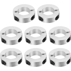 sourcing map Double Split Shank Collar, 30mm Bore Two Piece Clamp Collar, 55mm OD, 15mm Thickness, Aluminum Alloy Screw Split Ring, 8pcs