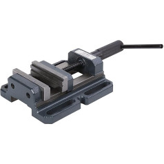 OPTIMUM Prisma BMP 100 Hammer Drill, Metal, Bench Vice, Span 100 mm, Jaw Height 30 mm, with Slotted Holes, Trapezoidal Thread, Azul