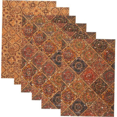 6 Sheets Cork Fabric Natural Colour Soft Durable Material for DIY Crafts Versatile Craft Material Suitable for Sewing and Creative Design