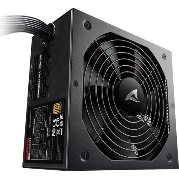 Sharkoon WPM Gold Zero 650W, 80 Plus Gold, Semimodular