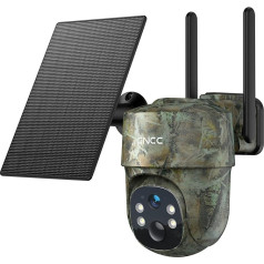 GNCC 4G LTE Wildlife Camera with SIM Card & 32GB SD Card, 2K Solar Wildlife Camera with Mobile Phone Transmission App with Motion Sensor Night Vision, 300 MB di Dati Gratuiti, IP65 Waterproof, Monitor aggio a 360°