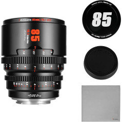 7artisans 85 mm T2.1 Cine Lens S35 Frame Compatible with Fuji X-Mount, for FUJIFILM X-S20/X-T5/X-H2/X-T4/X-H2S/X-T3/X-S10 (Black)