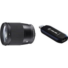 Sigma 402965 16 mm F1.4 DC DN Contemporary Lens (67 mm Filter Thread) for Sony-E Lens Bayonet & Elgato Cam Link 4K, Live Broadcast, Recording via DSLR, Camcorder, Action Camera, 1080p60
