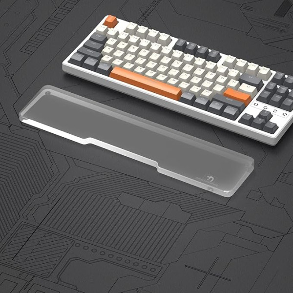 MAMBASNAKE Wrist Rest for Keyboard, Ergonomic Acrylic Keyboard Pad for TKL 80% Keyboard - Keyboard Wrist Rest for Office/Games/Typing/Laptop - Premier Clear Acrylic - Non-Slip Rubber Feet