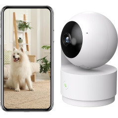 Wifi Internal 2K Security Camera, WiFi Security Camera, Cameras for Dogs/House/Kids, Color Night Vision, One Touch Call, Alarm, 360° Rotation (2.4GHz Wi-Fi)