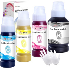 A-SUB 420ml Sublimation Ink Refill for Epson Printers Easy Fill for EcoTank ET1800 ET2700 ET2800 ET3700 ET3800 ET4700 ET4800 ET5800 ET14100 ET1660 ET1666 Printer 00
