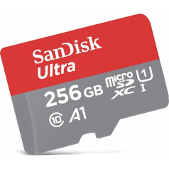 SanDisk Ultra 256GB MicroSDXC memory card + SD adapter with A1 app performance up to 100 MB / s, class 10, U1