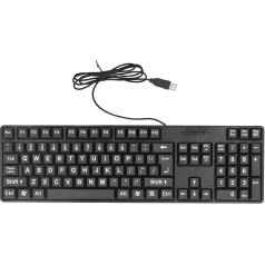 ciciglow Wired USB Keyboard, 104 Keys, Large Print Computer Keyboard for Elderly, Children, Visually Impaired and Other People