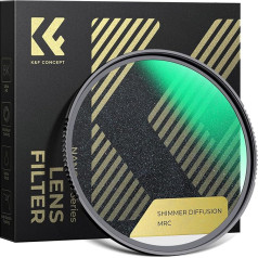 K&F CONCEPT Shimmer Diffusion 1 Filter 58 mm Optical Glass with 28x Nano Coating for Video Recording / Portrait Photography (Nano-Xcel)