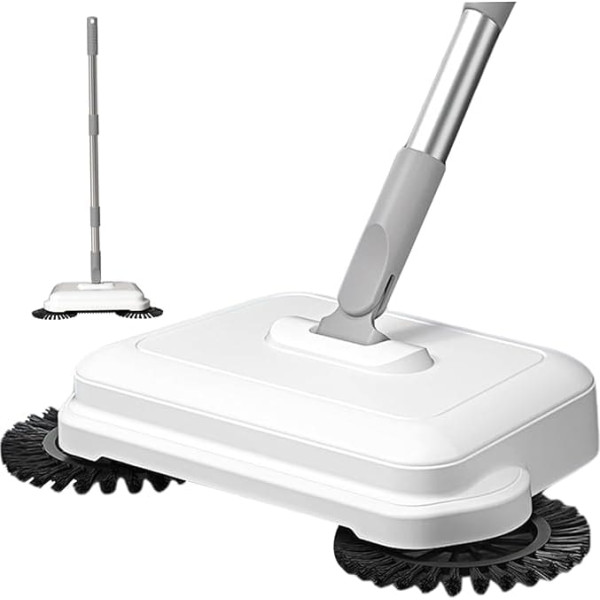 2-in-1 360° Rotating Hand Slide Floor Sweeper, High Efficiency Carpet Sweeper with Long Handle, Manual Vacuum for Home and Office
