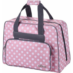 Phönix Bags for Sewing Machines 45 x 21 x 37 cm and Overlocking Machines 39 x 32 x 36 cm (Polka Dots Pink, Sewing Machine Bag)