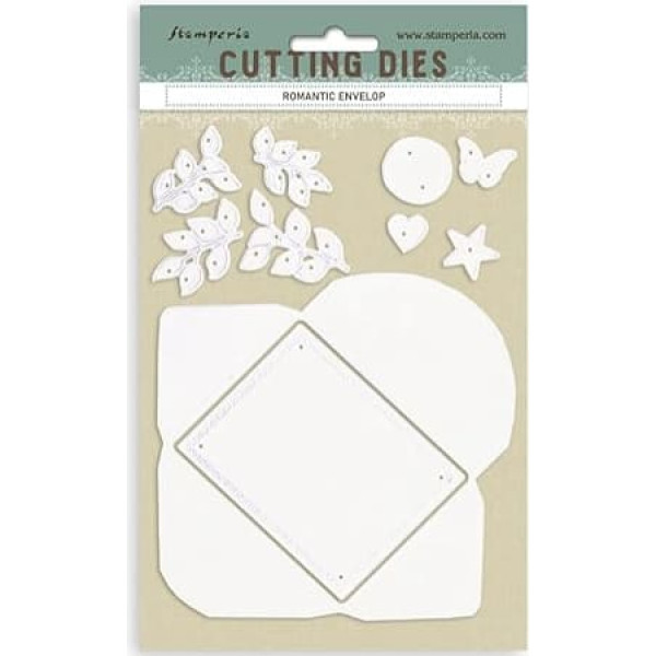 Stamperia - Cutting Dies for Scrapbooking, Albums, Card Making, Bullet Journalling and More, Create Decorations with Natural Elements, Perfect for Crafts and Gifting (A5) (Timeless, Romantic Envelope)