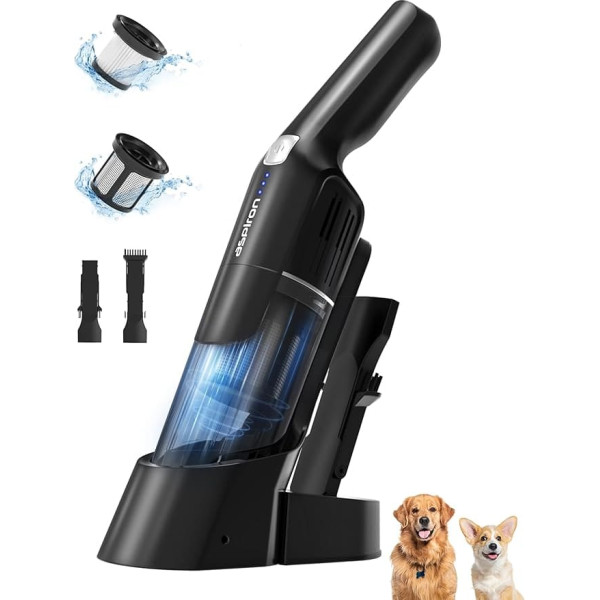 Aspiron Handheld Vacuum Cleaner Battery, 18000 Pa & Quick Charging Station, Strong Suction, HEPA Filter, Small Battery Vacuum Cleaner for Cars, Home, Office