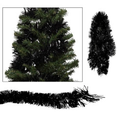 Simply Products Christmas Tinsel Garland - Fine Cut - 4m - Black