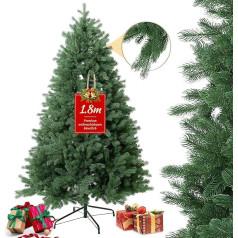 Artificial Christmas Tree 180 cm - 100% PE Christmas Tree Artificial Like Real Injection Moulded Nordmann Fir - Tight & Lifelike - Sturdy Metal Stand