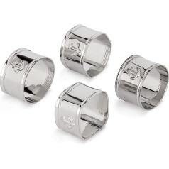 NKlaus Maritime Napkins Rings Set Nickel-Plated Brass 4 Different Shapes Decoration 11796