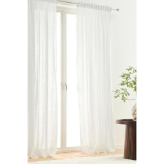 Jotex Multifunctional Curtain Layer Set of 2, Polyester/Cotton Blend, Oeko-Tex® Standard 100 Certified, Better Cotton - White, 140 x 250 cm