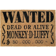 Grupo Erik One Piece Doormat Wanted Netflix Real Film Brown / Black Made of Coconut Fibre, PVC Backing